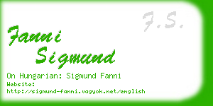 fanni sigmund business card